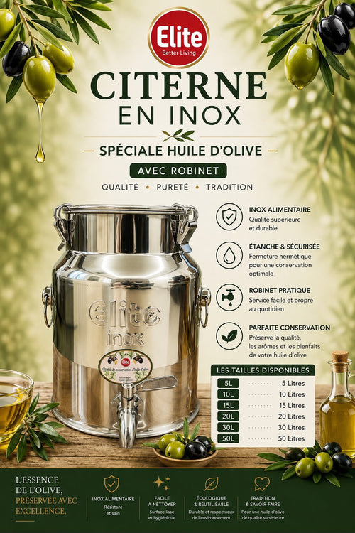 Bidon à Huile en Inox avec Robinet ELITE