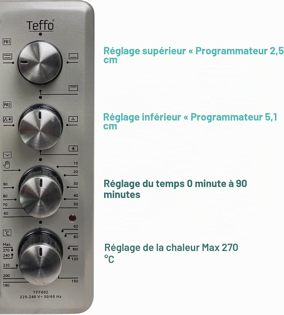 Four à Pain TEFFO avec Chaleur Supérieure – 40 / 50 / 60 L