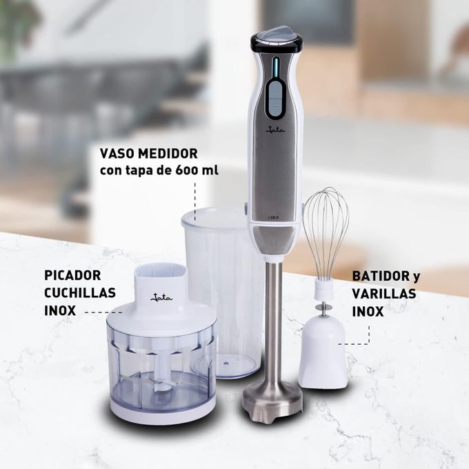 Mixeur Plongeant 3 en 1 JATA BT199 – 1000 W, Hachoir XL et Batteur