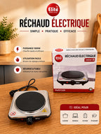 Réchaud électrique ELITE 1000W plaque noire