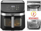 Friteuse à air LAMACOM 9L - vue de face avec fenêtre