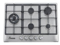 Table de Cuisson à Gaz BONOMI 5 Feux – 76 × 50 cm, Inox et Grilles en Fonte