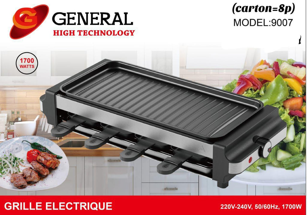 Appareil 3 en 1 Raclette, Grill et Plancha GENERAL – 8 Personnes, 1700 W