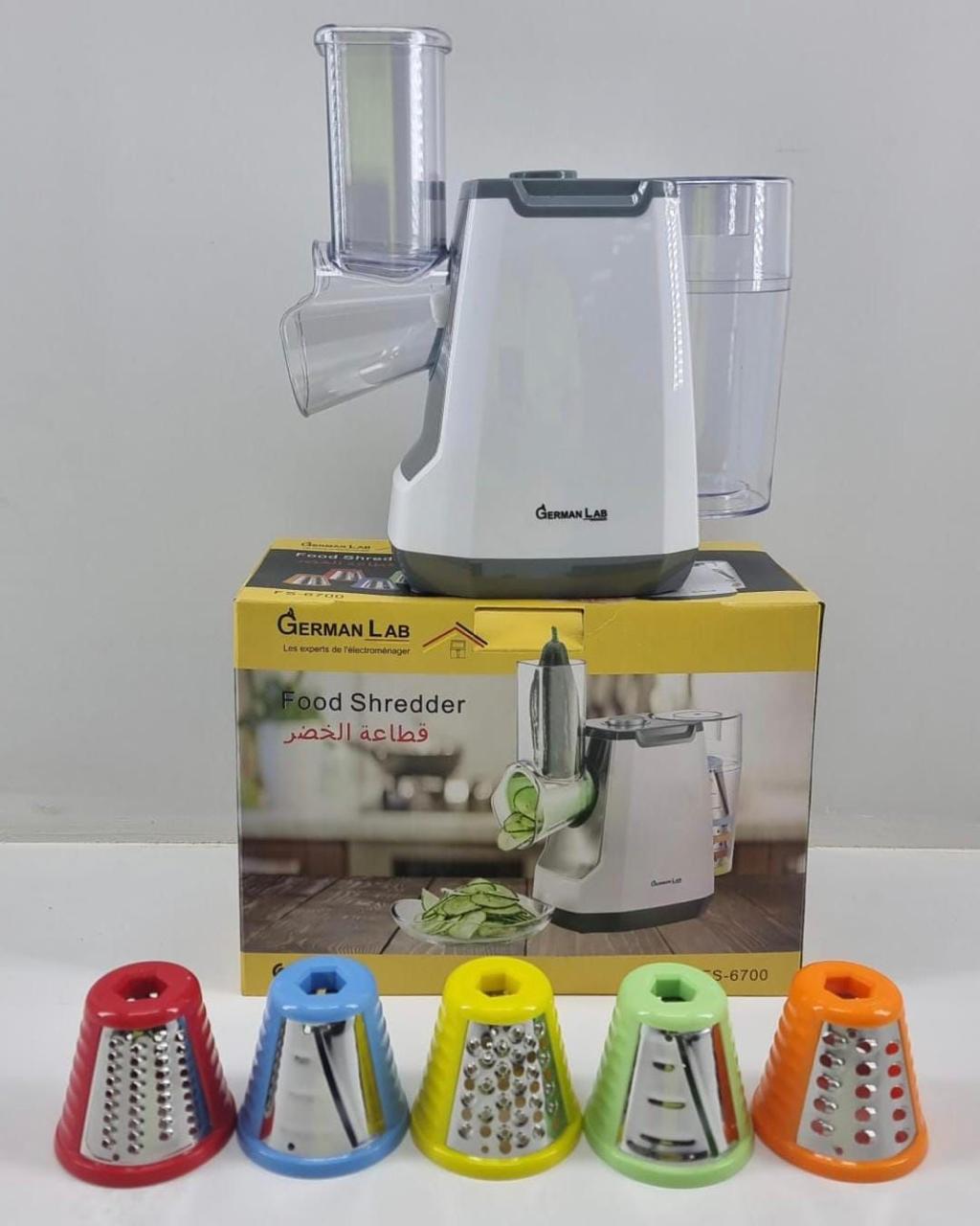 Découpe-Légumes Électrique GERMAN LAB 5 en 1 – Râpe, Émince et Tranche