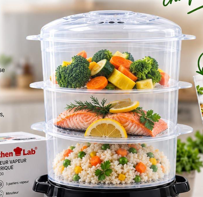 Cuiseur Vapeur Électrique 3 Niveaux Kitchen Lab – KL-FS300
