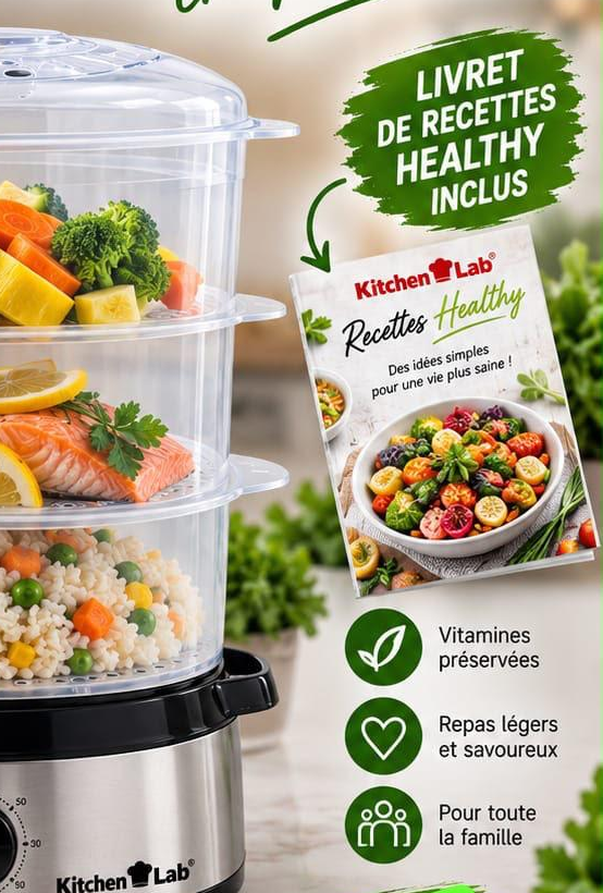 Cuiseur Vapeur Électrique 3 Niveaux Kitchen Lab – KL-FS300