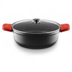 Faitout Elite en Aluminium Forgé avec Couvercle en Verre – Technologie Red Spot, 20 à 26 cm
