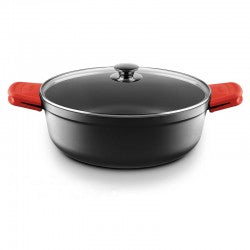Faitout Elite en Aluminium Forgé avec Couvercle en Verre – Technologie Red Spot, 20 à 26 cm
