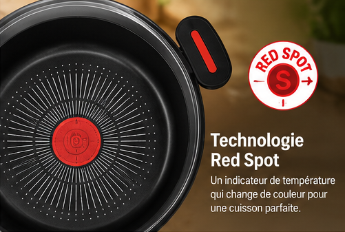 Faitout Elite en Aluminium Forgé avec Couvercle en Verre – Technologie Red Spot, 20 à 26 cm